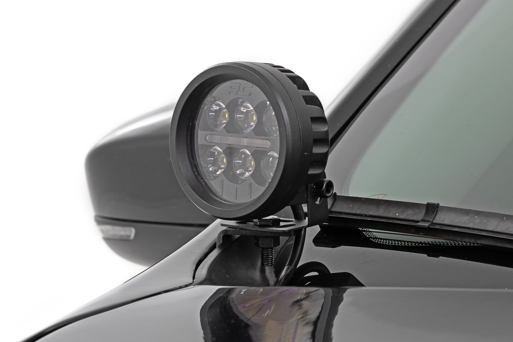 LED Light Kit Ditch Mount 2 Inch Black Pair Amber DRL Jeep KL 14-21 Rough Country