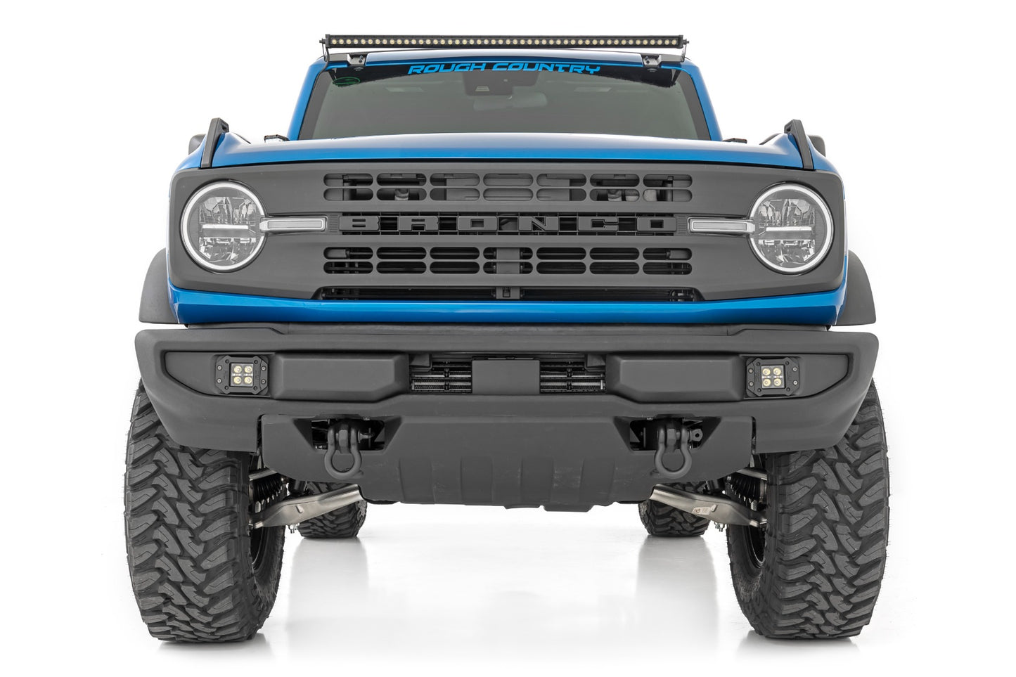 LED Light Upper Windshield 50 Inch Black Single Row 21-Up Ford Bronco Rough Country