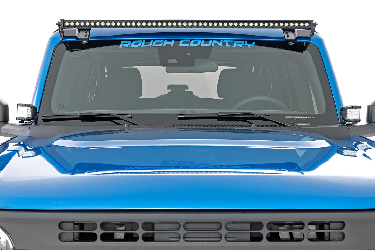 LED Light Ditch Mount 2 Inch Black Series Pair Flood Pattern 21-Up Ford Bronco Rough Country