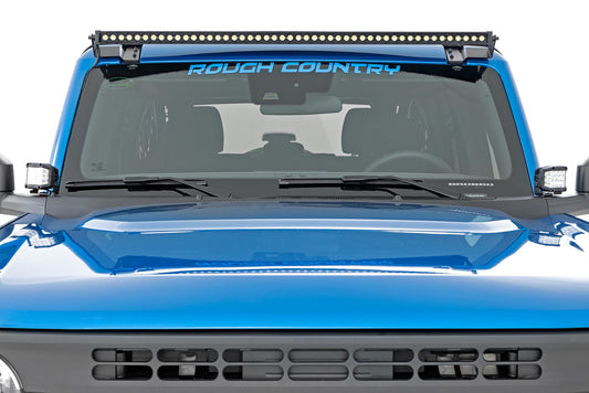 LED Light Ditch Mount 2 Inch Black Series Pair Flood Pattern 21-Up Ford Bronco Rough Country