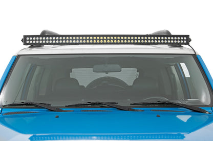 LED Light Windshield Kit 50 Inch Curved Dual Row Chrome Series with White DRL 07-14 FJ Cruiser Rough Country