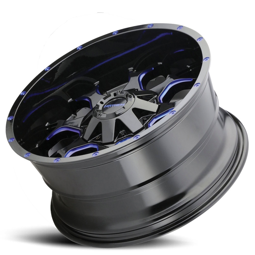 Mayhem Offroad Wheels Warrior 8015 BL 20x9 Prism Blue Black 0 Off Set 5 Lug 5 BSM 110 Bore Cast Aluminum