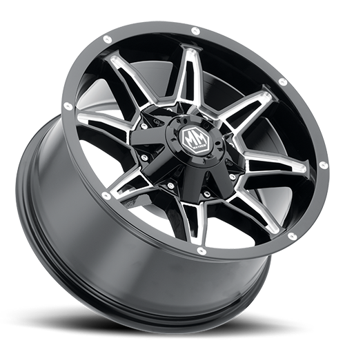 Mayhem Offroad Wheels Rampage 8090 BK 17x9 Milled Spokes Black -12 Off Set 6 Lug 4.53 BSM 106 Bore Cast Aluminum