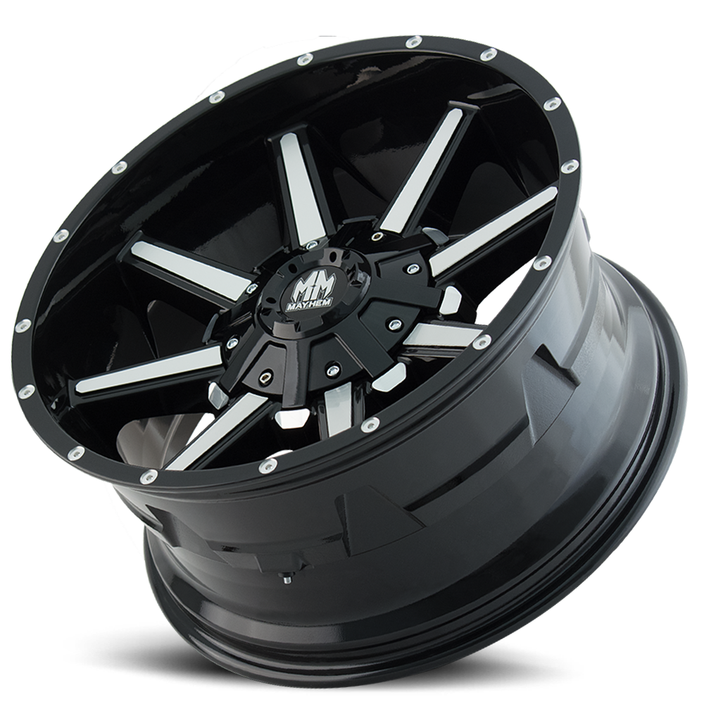 Mayhem Offroad Wheels Arsenal 8104 GB 20x9 Machined Face Gloss Black 0 Off Set 5 Lug 5 BSM 110 Bore Cast Aluminum