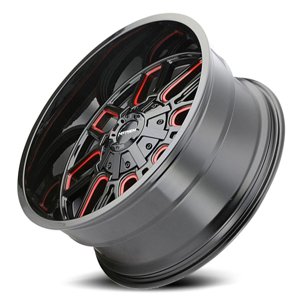 Mayhem Offroad Wheels Cogent 8107 RD 20x10 Prism Red Black -19 Off Set 6 Lug 4.75 BSM 106 Bore Cast Aluminum