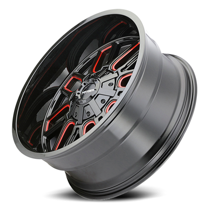 Mayhem Offroad Wheels Cogent 8107 RD 20x10 Prism Red Black -19 Off Set 5 Lug 4.75 BSM 87.1 Bore Cast Aluminum