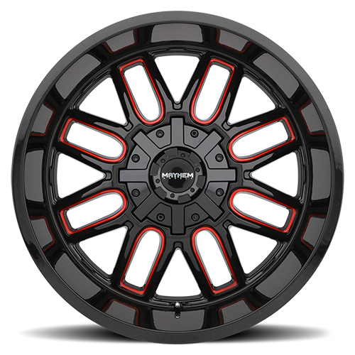 Mayhem Offroad Wheels Cogent 8107 RD 17x9 Prism Red Black -12 Off Set 6 Lug 4.53 BSM 106 Bore Cast Aluminum
