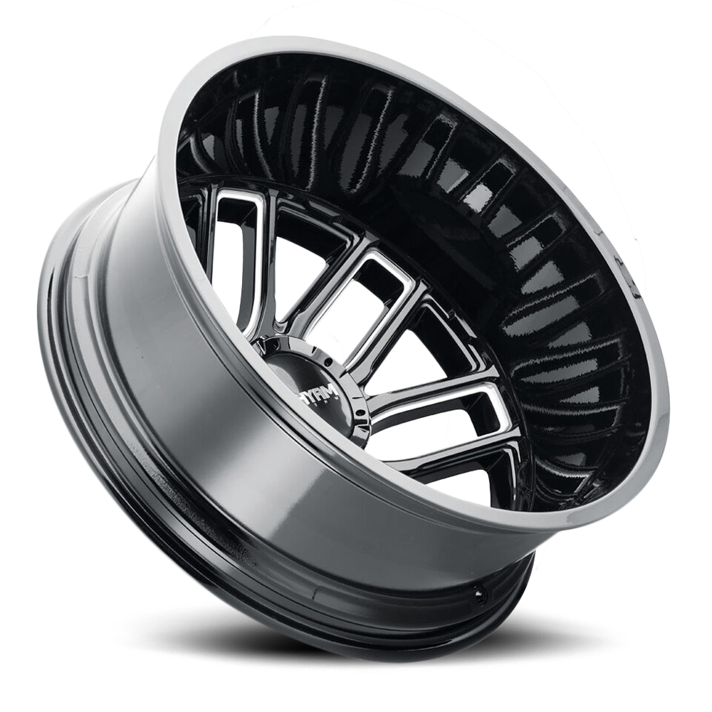Mayhem Dually Wheels Cogent Dually 8107D 20x8.25 Outer Dually Milled Spokes Gloss Black -192 Off Set 8 Lug -2.93 BSM 142 Bore Cast Aluminum
