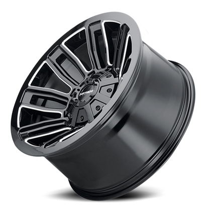 Mayhem Offroad Wheels Decoy 8108 20x10 Milled Spokes Gloss Black -19 Off Set 8 Lug 4.75 BSM 130.8 Bore 165.1 Bolt Circle Cast Aluminum