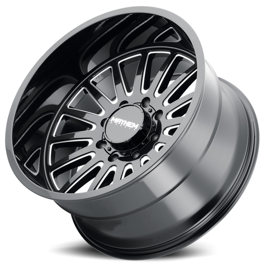 Mayhem Offroad Wheels Utopia 8114 22x12 Milled Black -44 Off Set 8 Lug 4.77 BSM 125.2 Bore 165.1 Bolt Circle Cast Aluminum