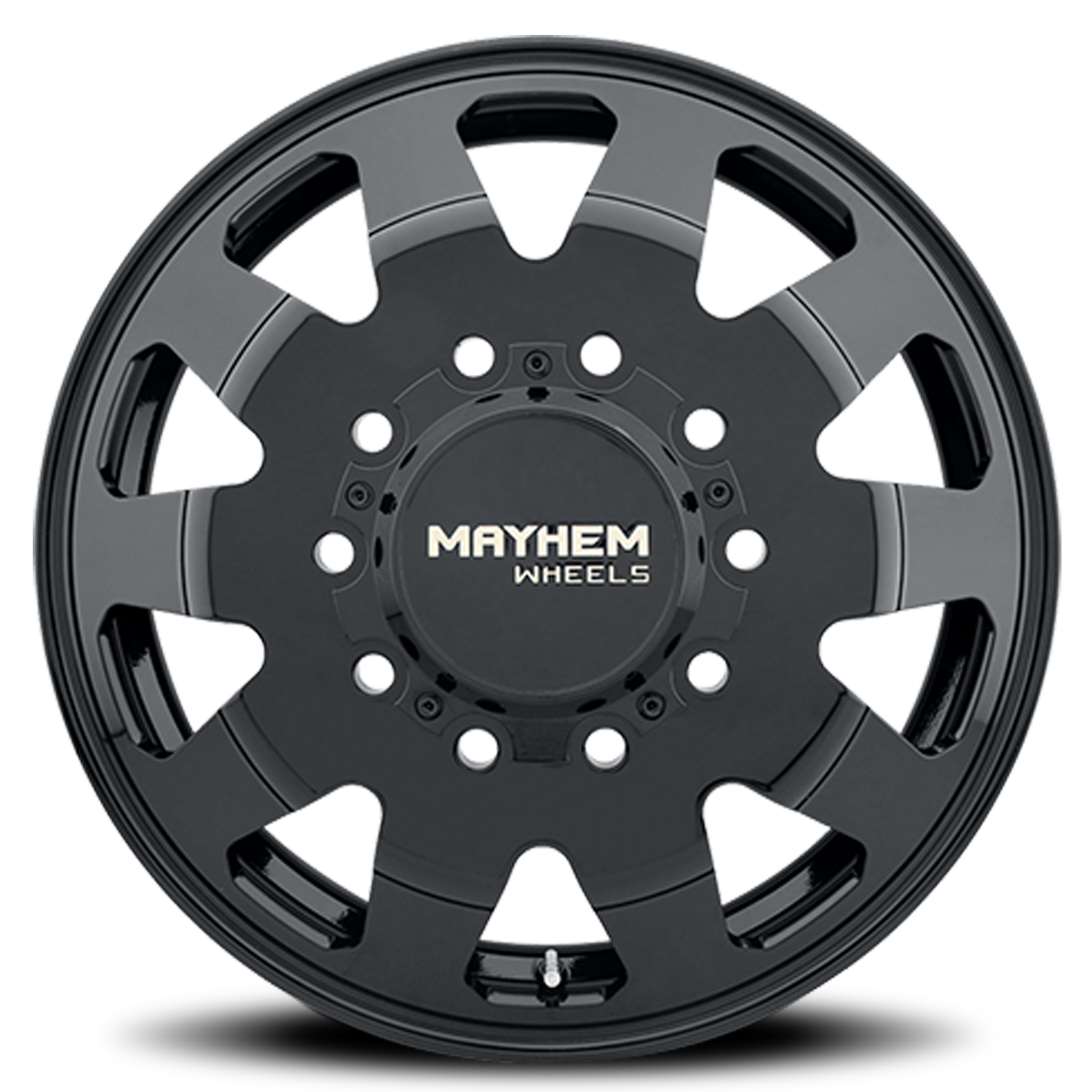 Mayhem Dually Wheels Challenger 8181 FB 22x8.25 Front Dually Full Black 169 Off Set 10 Lug 11.28 BSM 220.1 Bore Cast Aluminum