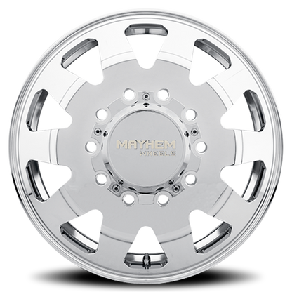 Mayhem Dually Wheels Challenger 8181 PO 22x8.25 Front Dually Polished 169 Off Set 10 Lug 11.28 BSM 170.1 Bore Cast Aluminum