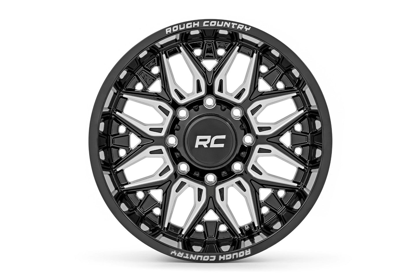 86 Series Wheel One-Piece Gloss Black 22x10 8x180 -19mm Rough Country