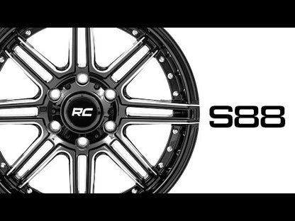 88 Series Wheel One-Piece Gloss Black 20x10 8x180 -19mm Rough Country