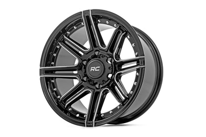 88 Series Wheel One-Piece Gloss Black 22x10 8x6.5 -19mm Rough Country