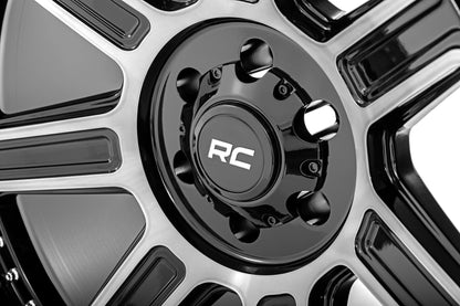 89 Series Wheel One-Piece Black Machined Gun Metal 22x10 8x180 -19mm Rough Country