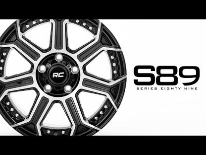 89 Series Wheel One-Piece Black Machined Gun Metal 22x10 8x6.5 -19mm Rough Country