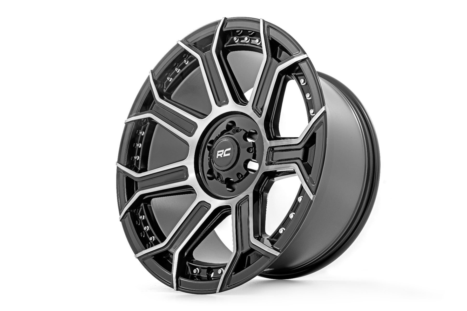 89 Series Wheel One-Piece Black Machined Gun Metal 22x10 6x5.5 -25mm Rough Country