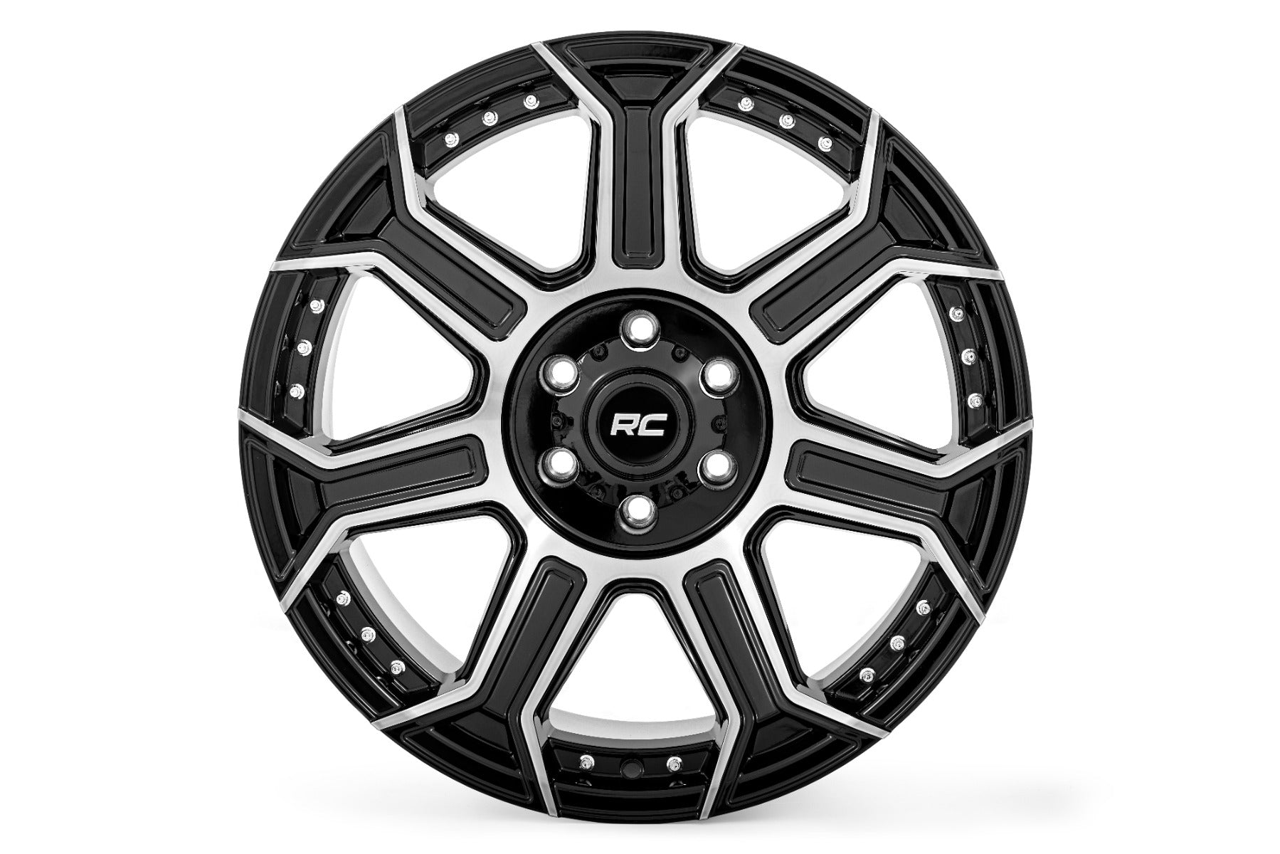 89 Series Wheel One-Piece Black Machined Gun Metal 22x10 6x135 -19mm Rough Country