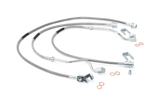 Ford Front & Rear Stainless Steel Brake Lines 4-8 Inch Lifts 99-04 F250/350 Rough Country
