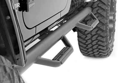 Jeep Wheel to Wheel Nerf Steps 07-18 Wrangler JK 4 Door Rough Country