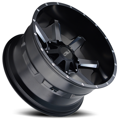 Cast Aluminum Wheels Busted 9100 SB 20x9 Milled Spokes Satin Black 8 On 165.1/8 On170 Bolt Pattern 0 Offset Cali Offroad Wheels