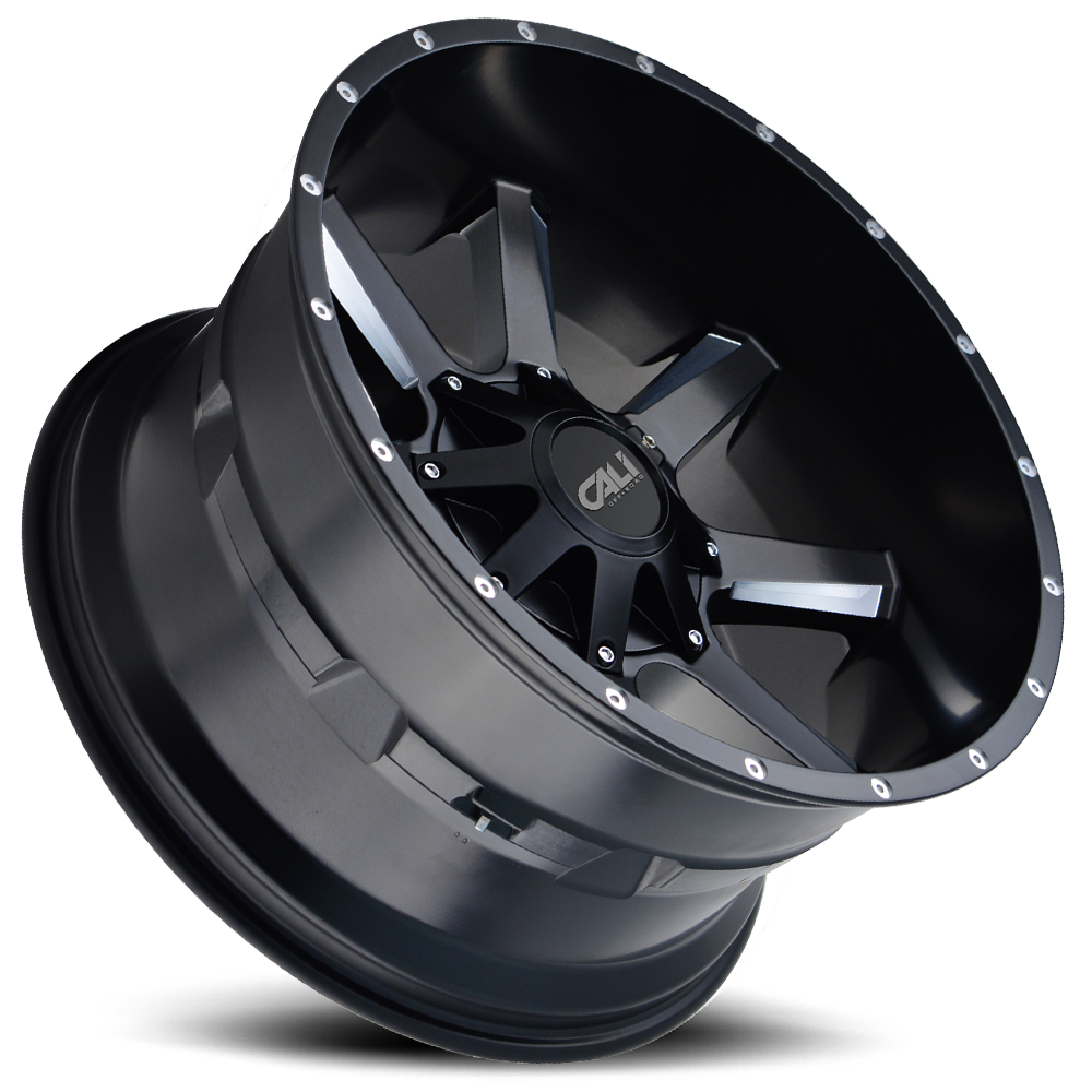 Cast Aluminum Wheels Busted 9100 SB 20x9 Milled Spokes Satin Black 5 On 139.7/5 On150 Bolt Pattern 0 Offset Cali Offroad Wheels