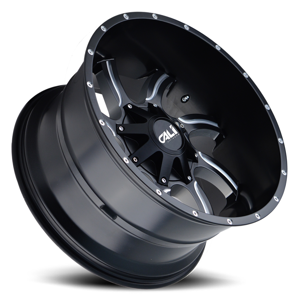 Cast Aluminum Wheels Twisted 9102 SB 20x9 Milled Spokes Satin Black 5 On 127/5 On139.7 Bolt Pattern 0 Offset Cali Offroad Wheels