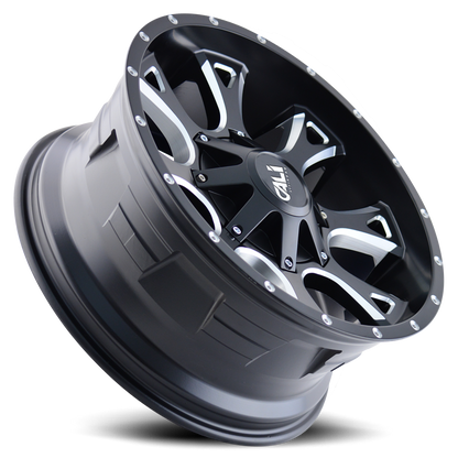 Cast Aluminum Wheels Anarchy 9103 SB 22x12 Milled Spokes Satin Black 6 On 135/6 On139.7 Bolt Pattern -44 Offset Cali Offroad Wheels