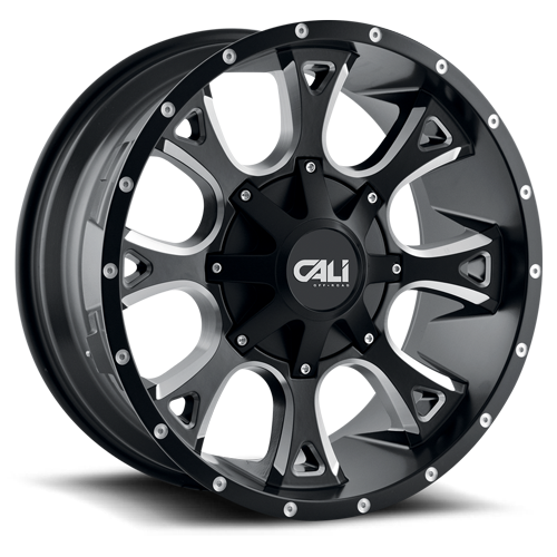 Cast Aluminum Wheels Anarchy 9103 SB 22x12 Milled Spokes Satin Black 8 On 165.1/8 On170 Bolt Pattern -44 Offset Cali Offroad Wheels