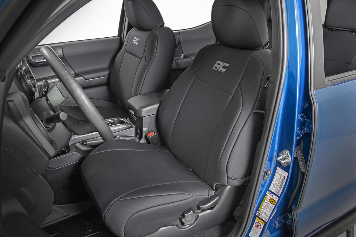 Tacoma Neoprene Front and Rear Seat Covers For 16-Pres Toyota Tacoma Crew Cab Rough Country