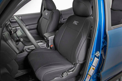 Tacoma Neoprene Front and Rear Seat Covers For 16-Pres Toyota Tacoma Crew Cab Rough Country