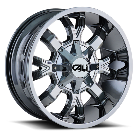 Cast Aluminum Wheels Dirty 9104 CH 20x10 Chrome 5 On 127/5 On139.7 Bolt Pattern -19 Offset Cali Offroad Wheels
