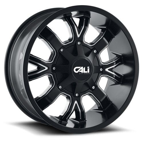 Cast Aluminum Wheels Dirty 9104 SB 20x10 Milled Spokes Satin Black 8 On 180 Bolt Pattern -19 Offset Cali Offroad Wheels