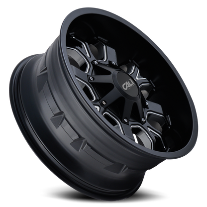 Cast Aluminum Wheels Dirty 9104 SB 20x10 Milled Spokes Satin Black 8 On 180 Bolt Pattern -19 Offset Cali Offroad Wheels