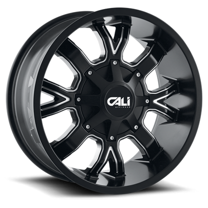 Cast Aluminum Wheels Dirty 9104 SB 22x10 Milled Spokes Satin Black 6 On 135/6 On139.7 Bolt Pattern -19 Offset Cali Offroad Wheels