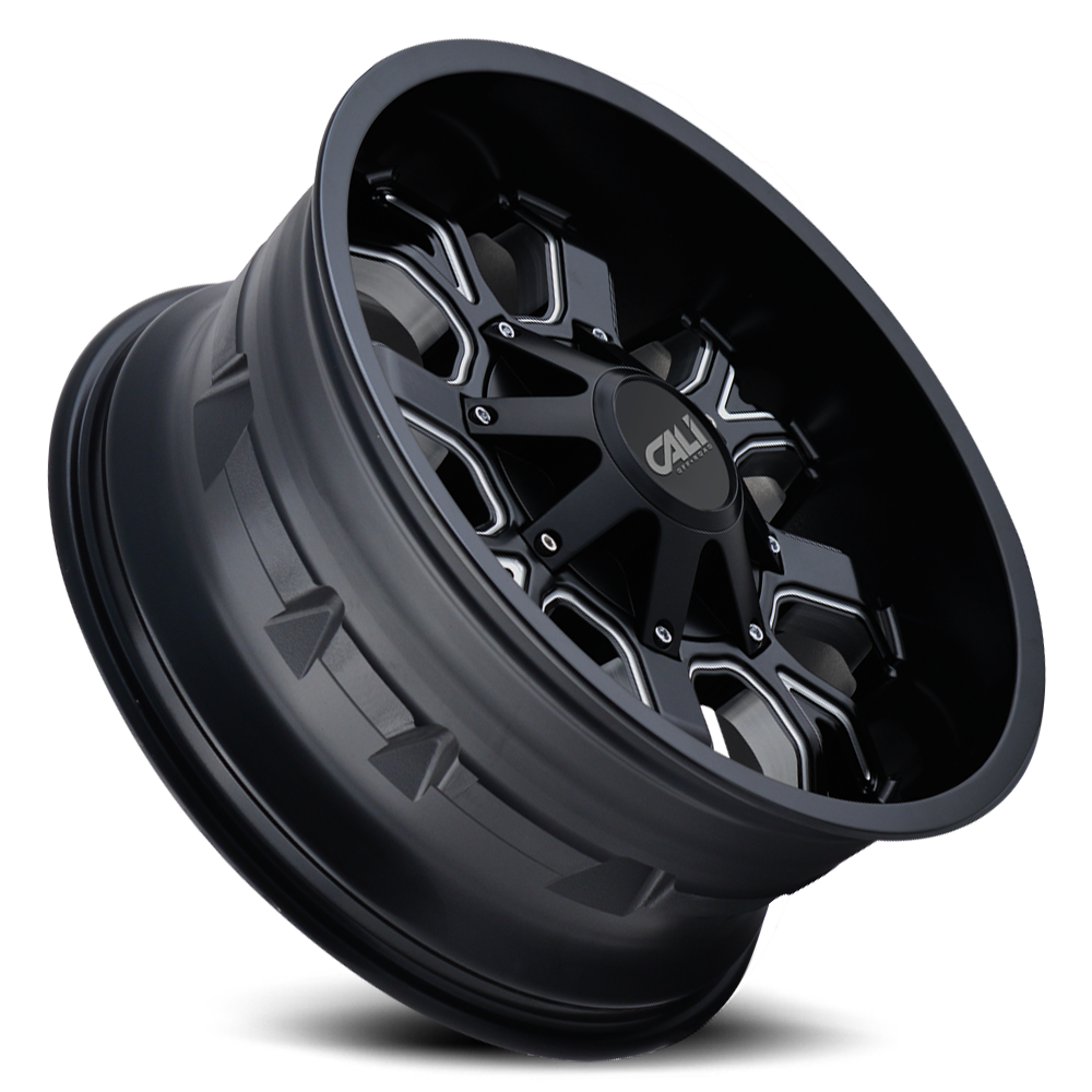 Cast Aluminum Wheels Dirty 9104 SB 20x9 Milled Spokes Satin Black 8 On 180 Bolt Pattern 0 Offset Cali Offroad Wheels