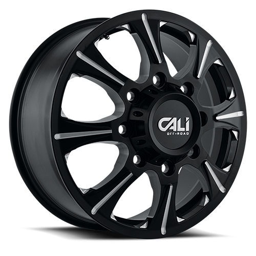 Dually Wheels Brutal Dually 9105 BK-M 20x8.25 Black 8 On 210 Bolt Pattern 127 Offset Cali Offroad Wheels