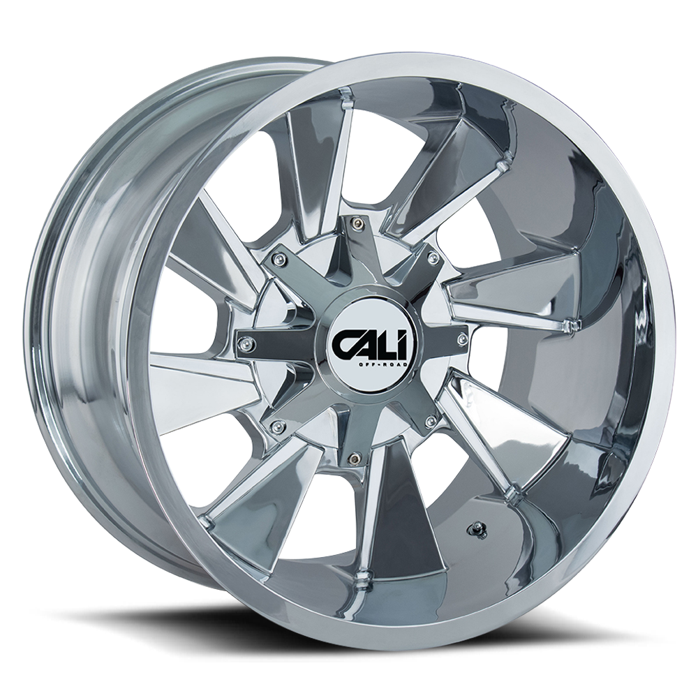 Cast Aluminum Wheels Distorted 9106 CH 20x10 Chrome 5 On 127/5 On139.7 Bolt Pattern -19 Offset Cali Offroad Wheels