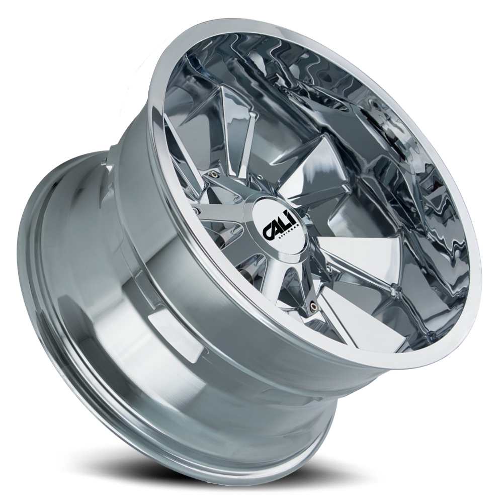 Cast Aluminum Wheels Distorted 9106 CH 20x10 Chrome 5 On 127/5 On139.7 Bolt Pattern -19 Offset Cali Offroad Wheels