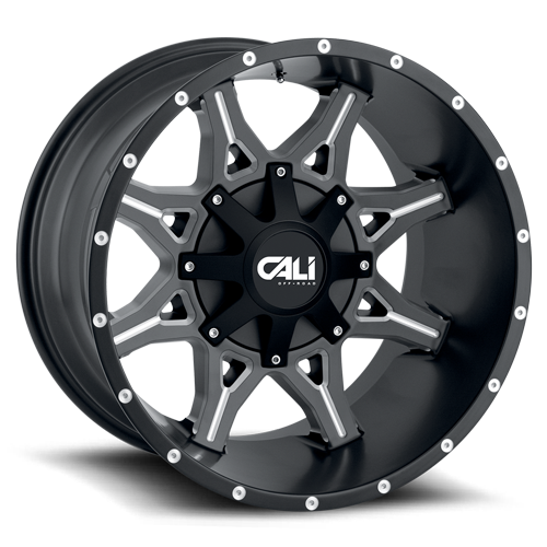 Cast Aluminum Wheels Obnoxious 9107 SB 20x10 Milled Spokes Satin Black 5 On 127/5 On139.7 Bolt Pattern -19 Offset Cali Offroad Wheels