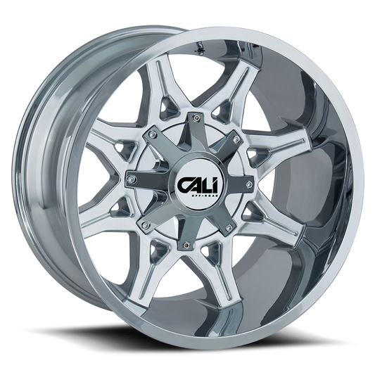 Cast Aluminum Wheels Obnoxious 9107 CH 24x12 Chrome 8 On 165.1/8 On170 Bolt Pattern -44 Offset Cali Offroad Wheels