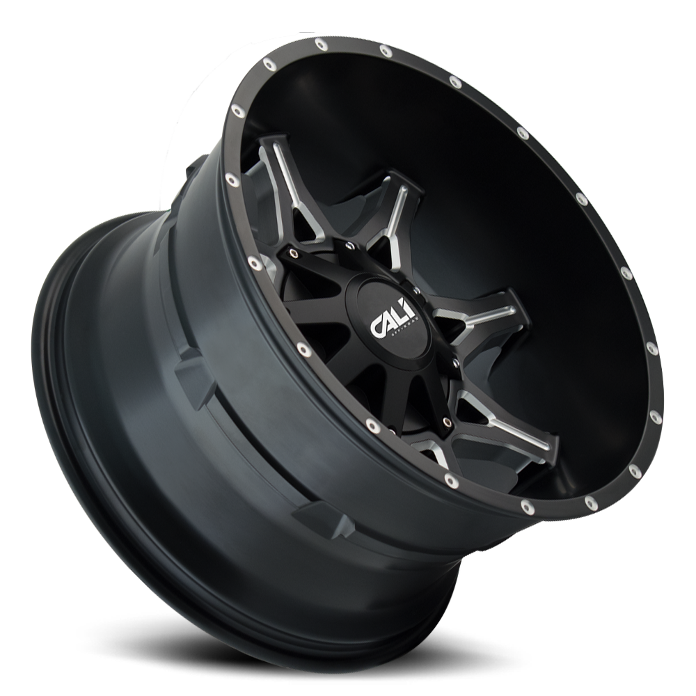 Cast Aluminum Wheels Obnoxious 9107 SB 20x9 Milled Spokes Satin Black 8 On 165.1/8 On170 Bolt Pattern 0 Offset Cali Offroad Wheels