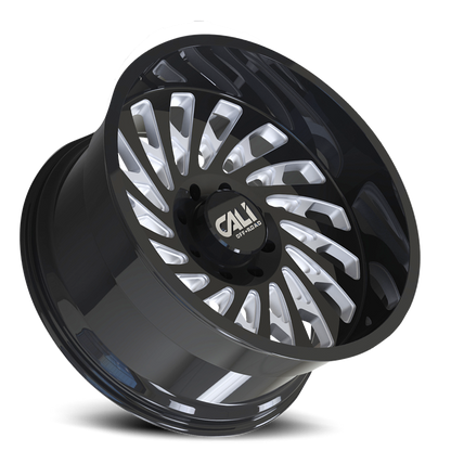 Cast Aluminum Wheels Switchback 9108 GB 20x10 Milled Spokes Gloss Black 8 On 165.1 Bolt Pattern -25 Offset Cali Offroad Wheels