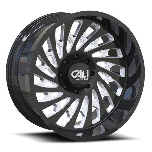 Cast Aluminum Wheels Switchback 9108 GB 20x12 Milled Spokes Gloss Black 5 On 127 Bolt Pattern -51 Offset Cali Offroad Wheels