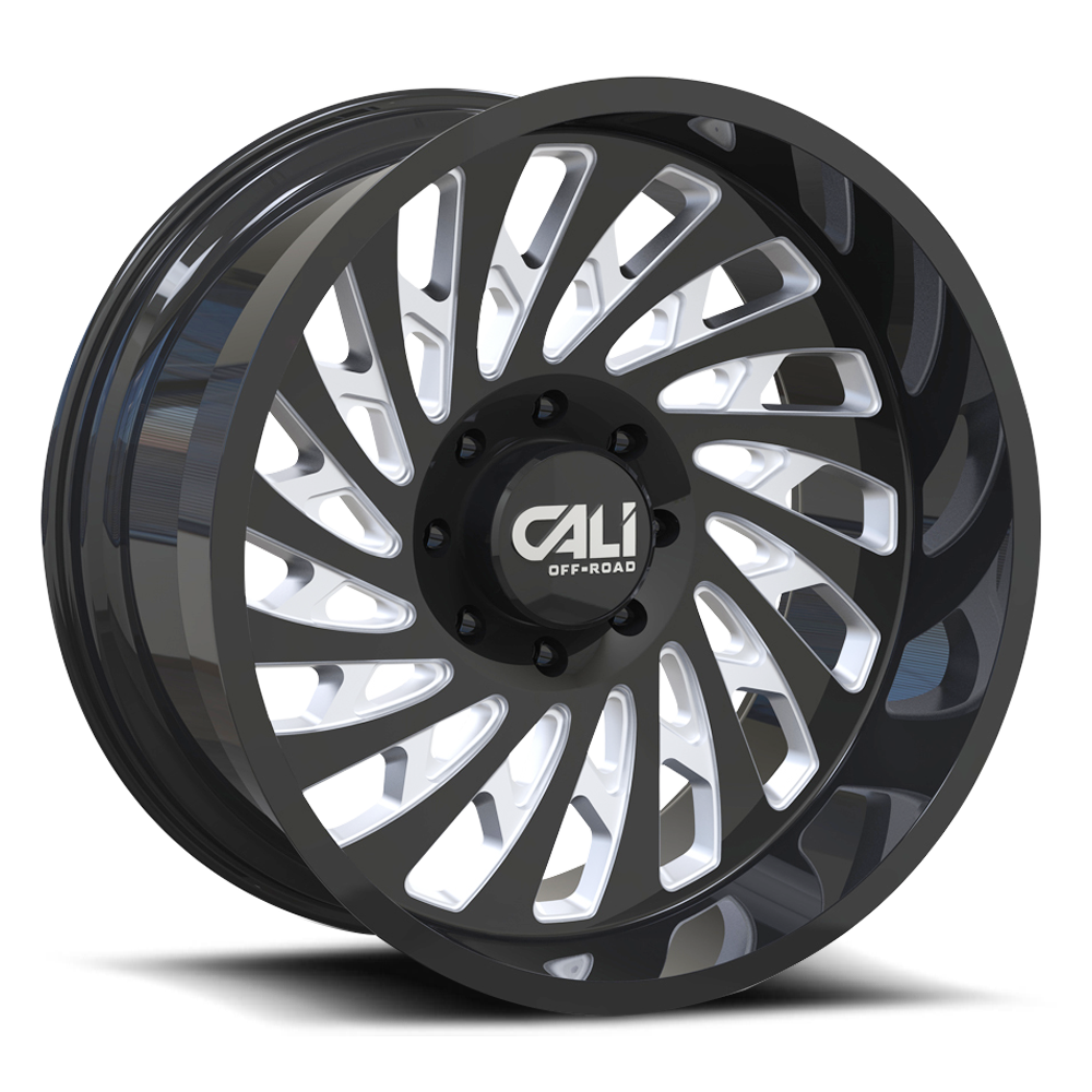 Cast Aluminum Wheels Switchback 9108 GB 20x12 Milled Spokes Gloss Black 8 On 180 Bolt Pattern -51 Offset Cali Offroad Wheels
