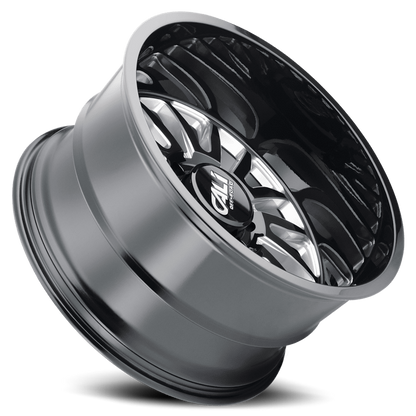 Cast Aluminum Wheels Summit 9110 GB-BL 20x10 Milled Spokes Gloss Black 6 On 135 Bolt Pattern -25 Offset Cali Offroad Wheels