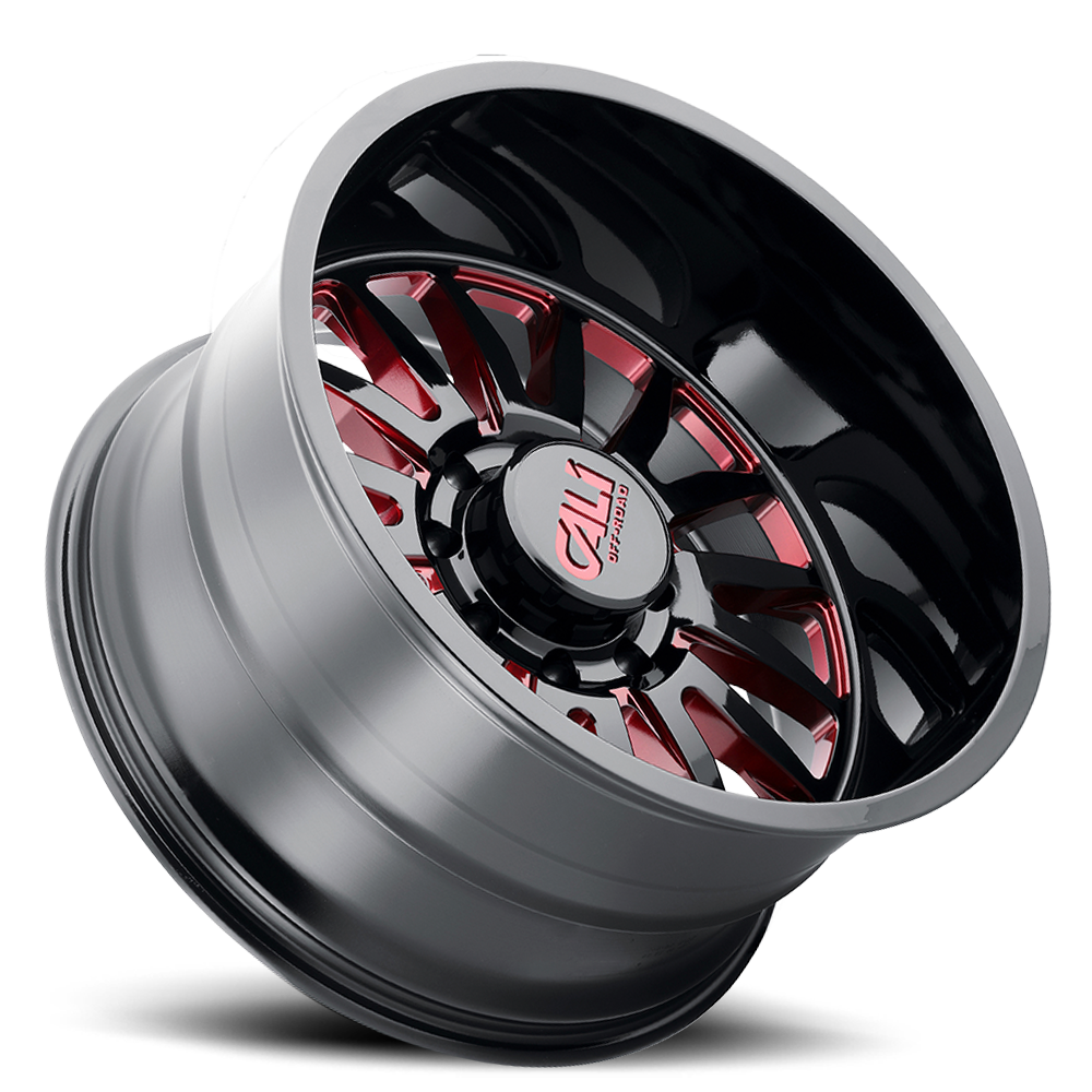 Cast Aluminum Wheels Summit 9110 GB-RD 20x10 Red Milled Spokes Gloss Black 5 On 127 Bolt Pattern -25 Offset Cali Offroad Wheels