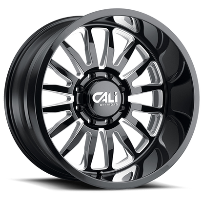 Cast Aluminum Wheels Summit 9110 GB-M 22x10 Milled Spokes Gloss Black 6 On 139.7 Bolt Pattern 0 Offset Cali Offroad Wheels