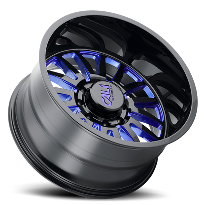 Cast Aluminum Wheels Summit 9110 GB-BL 22x12 Blue Milled Spokes Gloss Black 8 On 170 Bolt Pattern -51 Offset Cali Offroad Wheels